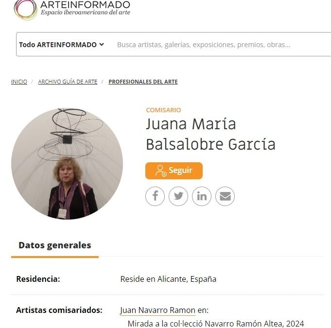 ARTEINFORMADO: Juana María Balsalobre García