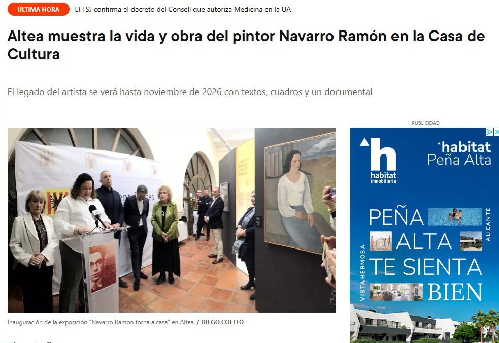 Altea muestra la vida y obra del pintor Navarro Ramón en la Casa de Cultura (Diego Coello – Diario Información)